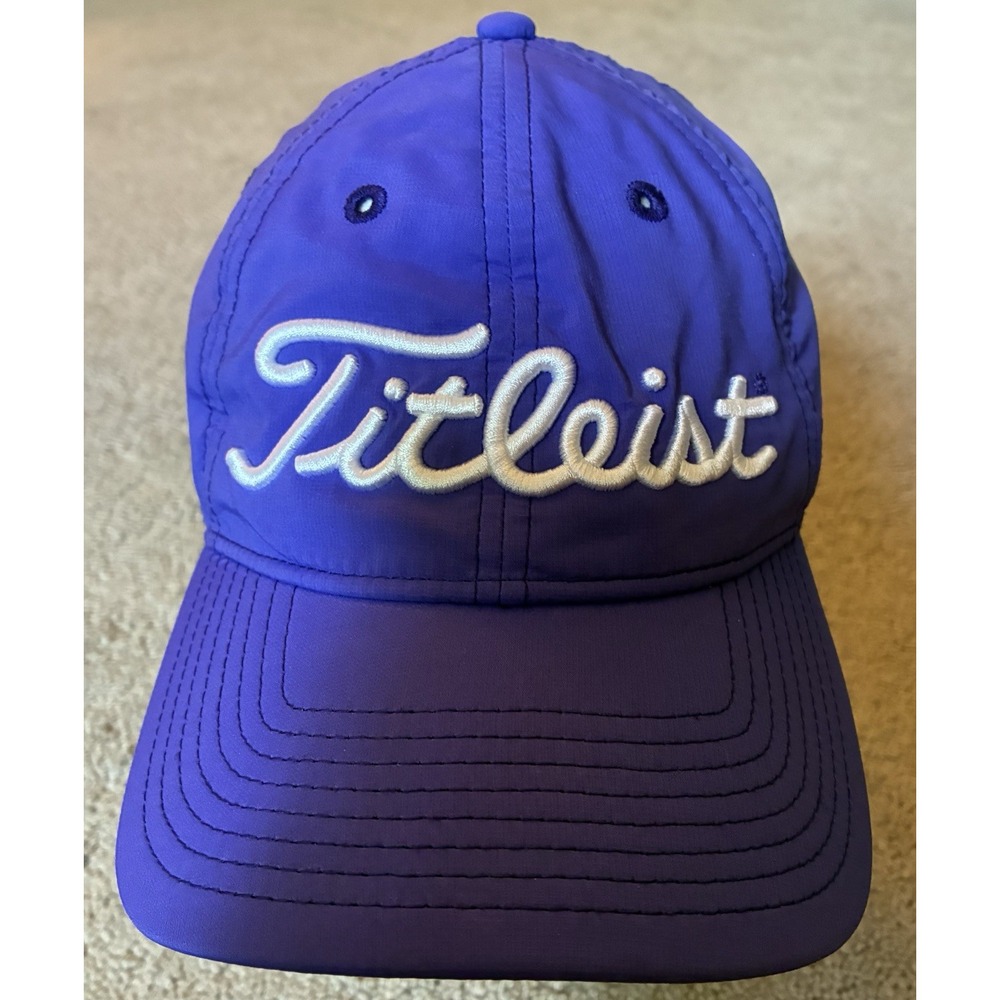 Titleist Golf Hat Cap Strap Back Purple White Script Spell Out Logo
